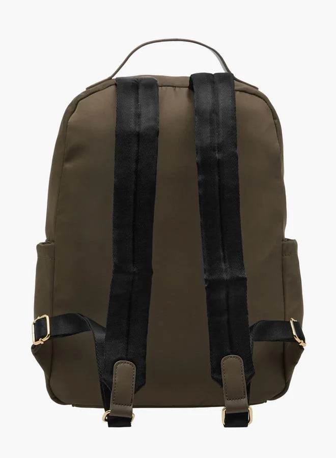 Flora Bella By Shoexpress KHAKI Solid Backpack With Pouch for Women | Best Price UAE